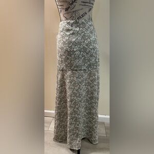 Altar'd State Floral Maxi Skirt in Sage